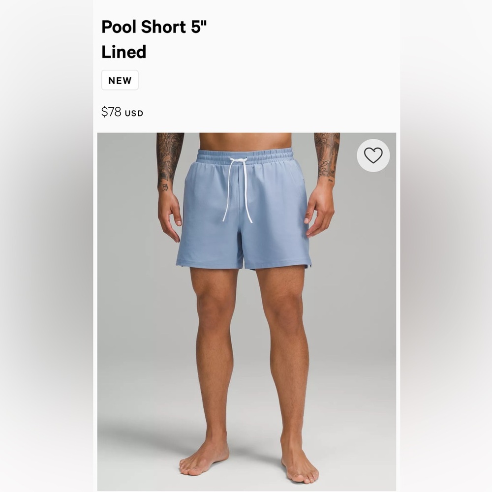 NEW WITH TAGS LULU LEMON MENS SWIM TRUNKS